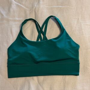 Lululemon Energy Bra Longline, Cascadia Green, size 8